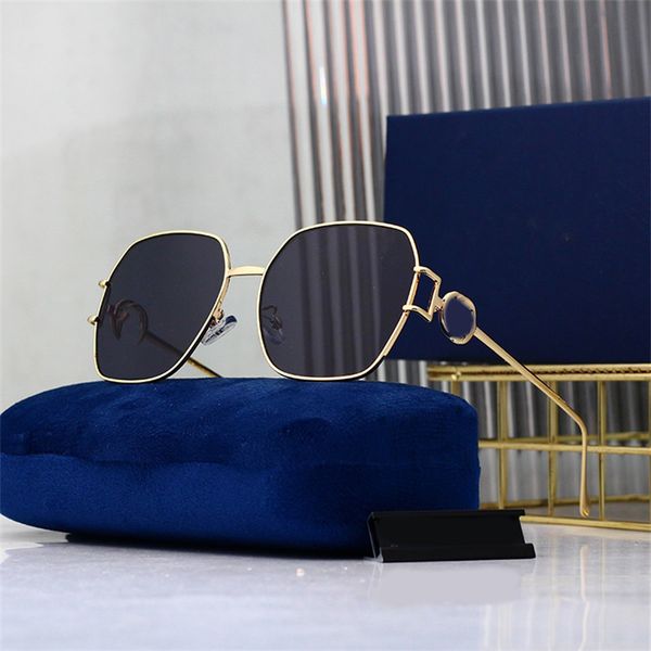 Elegante Herren-Sonnenbrille mit Metallrahmen, Designer-Brief, übergroße Damen-Sonnenbrille, Vintage-Sonnenbrille, Street-Punk, geometrische Sonnenbrille, neuer Stil, hj053