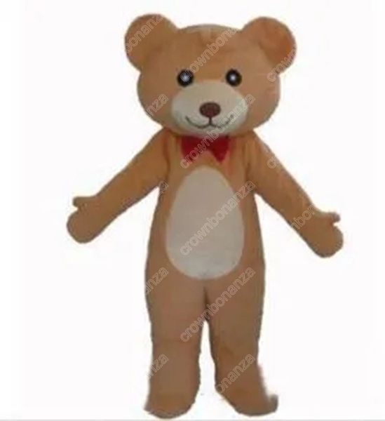 Costume da mascotte orsetto di peluche personalizzato di alta qualità Costume da personaggio dei cartoni animati Vestito da vestito da festa all'aperto di Natale Abbigliamento pubblicitario promozionale