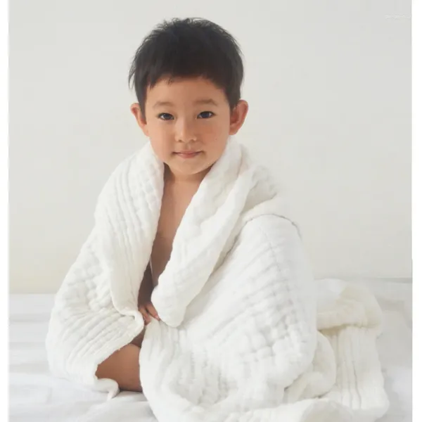 Battaniyeler 105x105cm bebek erkek kızlar battaniye 6 katmanlı beyaz doğmuş kundaklama sarma çocuk yatak takımları