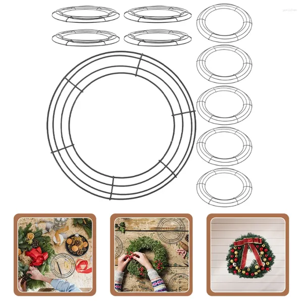 Fiori decorativi da 10 pezzi Garland Hoop Party Ghirth Frame Anelli in metallo Flore rotondo arredamento del matrimonio in ferro