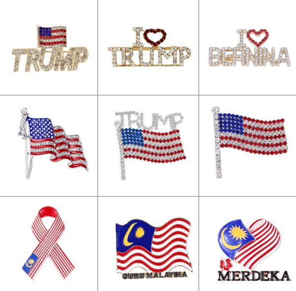 Pins Broschen Schmuck 10 Teile/los Amerikanische Flagge Brosche Neue brief brosche USA Patriotische Pins Für Geschenk