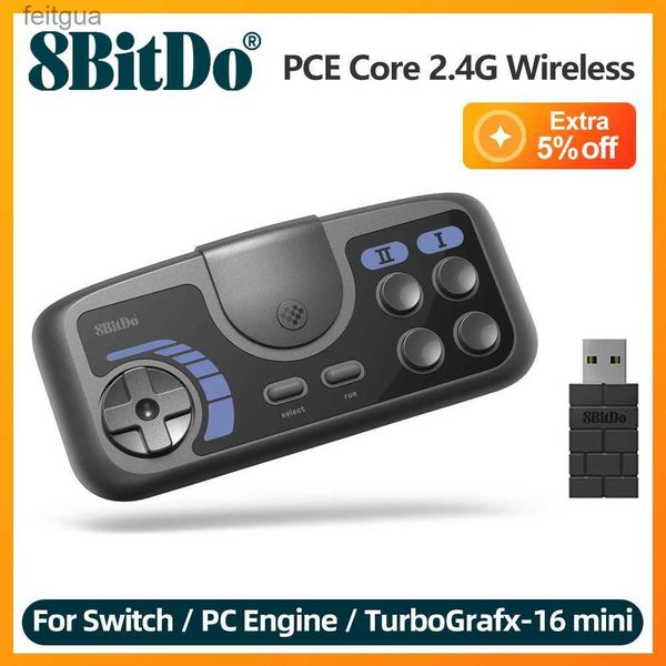 Controladores de jogo Joysticks 8BitDo PCE Core 2.4G Controlador sem fio Gamepad para PC Engine Mini PC Engine CoreGrafx Mini TurboGrafx-16 Mini para Switch YQ240126