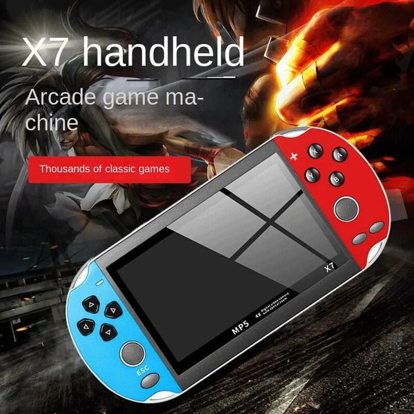 X7 4.3 polegadas retro handheld game player jogos construídos clássico jogo portátil console de áudio vídeo game console saída av 240124