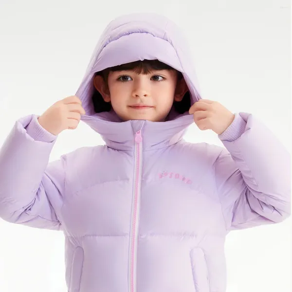 Пуховое пальто BOSIDENG Детская куртка-пуховик для мальчиков и девочек с капюшоном, теплый антибактериальный тройной наполнительT30143860