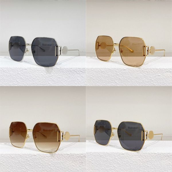 Übergroße Damen-Sonnenbrille, Designer-Unisex-Modell, Strandbrille, Luxusbrille, exquisiter Buchstabe, plattierter Gold-Silber-Rahmen, Sonnenbrille für Herren, praktisches Geschenk, hj053