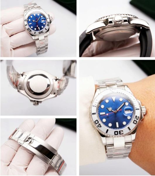 Relógio masculino de luxo 40mm 44mm movimento mecânico mostrador de aço inoxidável safira à prova d'água pulseira dobrável fivela montre de luxe dhgat iate relógio