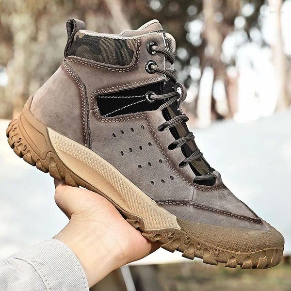 Botas masculinas inverno moda tornozelo vintage couro quente bota casual para homens neve de pelúcia