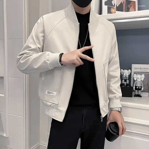 Giubbotti da uomo 2024 Primavera Autunno Moda Impiombato Giacca da baseball Coreano Slim Casual Cappotto da lavoro Ufficio Sociale Streetwear Abbigliamento uomo