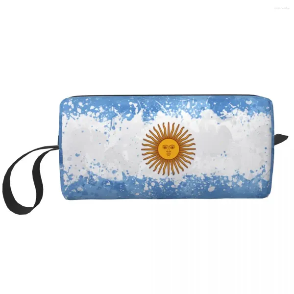 Kosmetiktaschen, Make-up-Tasche mit Argentinien-Flagge, für Männer und Frauen, Kulturbeutel, Dopp-Set