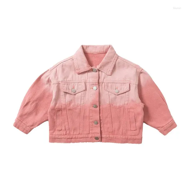 Jacken Frühling Herbst Denim Mantel Für Mädchen Flügel Applikationen Revers Kragen Kinder Jean Jacke Pailletten Muster Mäntel