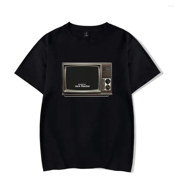 Erkekler Tişörtleri Jack Stauber Retro TV Kısa Kollu Tee Kadın Erkekler Crewneck Moda T-Shirt