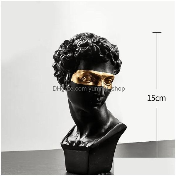 Oggetti decorativi Figurine Stampo in resina Statue Ornamenti per la decorazione domestica Accessori da scrivania Busto Scpture Decor Living Ro Dhbpv