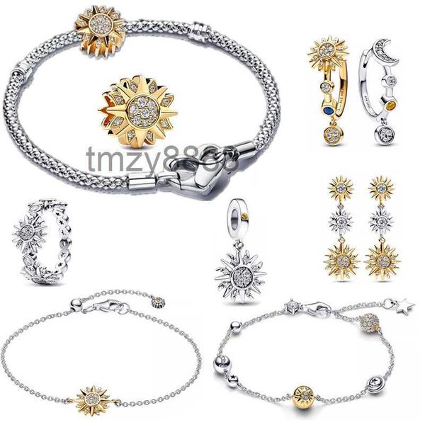 925 argento nuovo braccialetto di fascini per le donne gioielli firmati sole luna orecchini anello perline sole catena a maglia fai da te adatto pandora collane moda regali di lusso OZ03