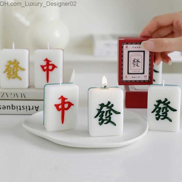 Kerzen Kreative Mahjong-förmige Duftkerze im chinesischen Stil, Glücksbringer, Heimdekoration, Souvenirs für Gäste, Geschäftsgeschenke, Mini-Kerze Q240127