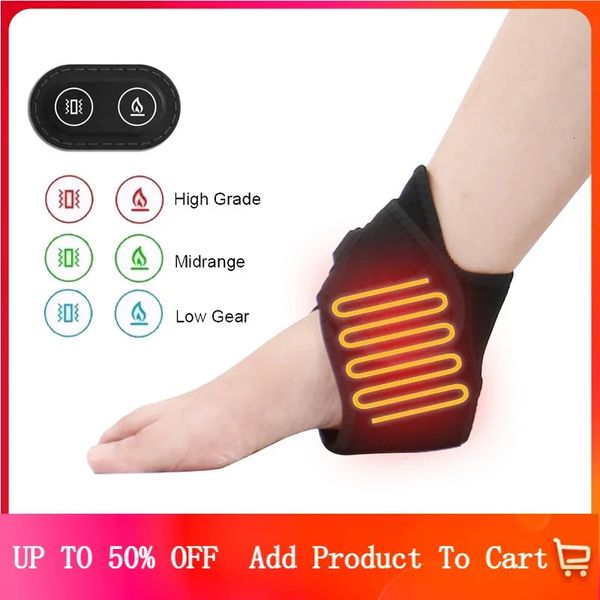 USB Riscaldamento elettrico Caviglia Massaggiatore Pad Cinghie di compressione Artrite Assistenza sanitaria Supporto per il piede Protezione Brace Cintura avvolgente 240122
