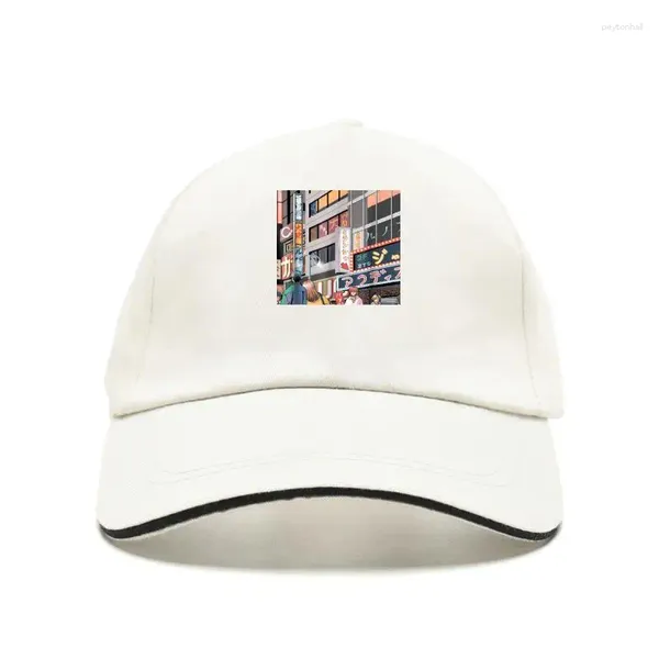Бейсболки 2024 Модная мужская шляпа Билла Неоновая ночь Токио Вывески Аниме Бит Город Хлопок