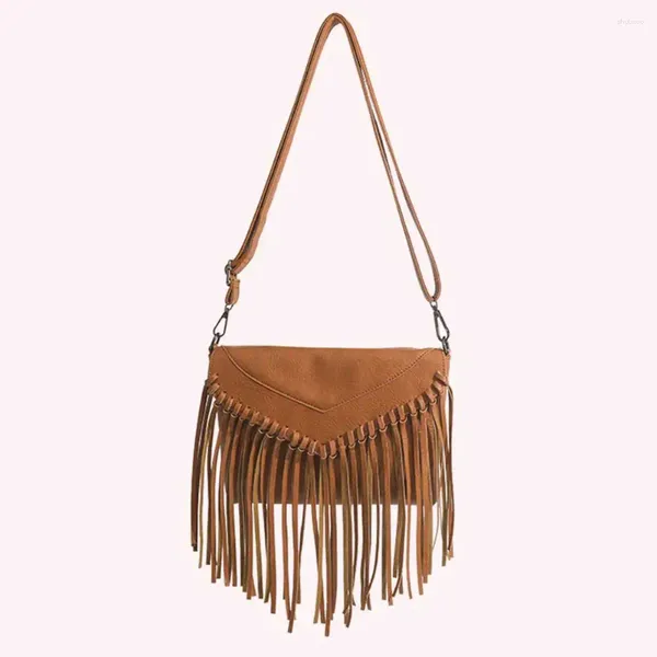 Duffel Çantalar Kadın Tassel Crossbody Tote Zarf Bag Western Hobo Çanta Çok yönlü deri omuz kız şık çanta çanta