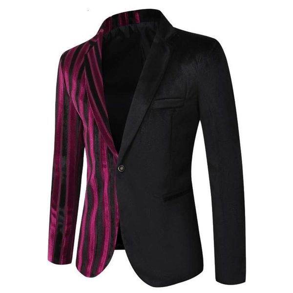 Frühling und Herbst neue Mode lässig zweifarbiger gespleißter Anzug mit einem Knopf Abendessen Slim Fit Mantel