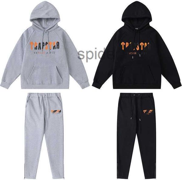 Designer Roupas Mens Moletons Tracksuits Hoodies Trapstar Amarelo Toalha Preta Bordado De Pelúcia Com Capuz Fechamento Zipper Casual Conjunto Pulôver J SLGP