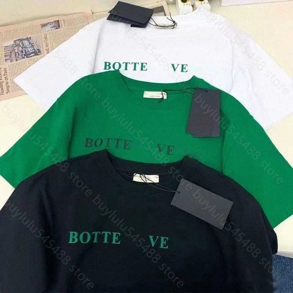 Erkek ve Kadın Moda T-Shirt Tasarımcısı BV Ünlü Marka Bottegavenetatops Üçgen Pamuk Artı Boyut Mektup Baskılı Saf Pamuk Çift Tide Casual 3 Renk 3x 3RLO