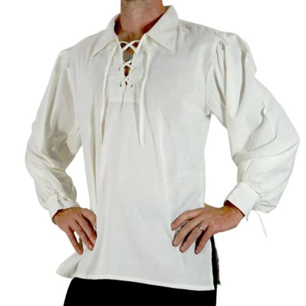 QNPQYX новые мужские футболки для косплея, средневековый Ренессанс, женихи, пиратская туника, топ, костюм для ролевых игр, рубашка на шнуровке, топы для косплея викингов среднего возраста