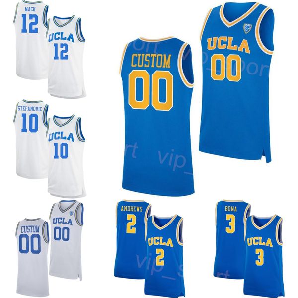 UCLA Bruins Basketbol Koleji 2 Dylan Andrews Jersey Üniversitesi 14 Kenneth Nwuba 15 Aday Mara 3 Adem Bona 12 Sebastian Mack 10 Lazar Stefanovic Mans Gençlik Kadın