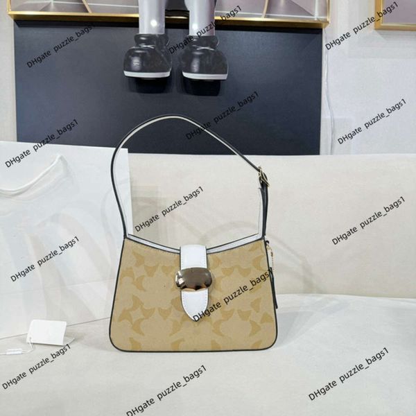 Luxus-Schultertasche für Damen, Designer-Handtaschen, modische Umhängetasche, neue Unterarm-Schnalle in hellem Gold, alte Blume, langlebige und vielseitige Umhängetasche