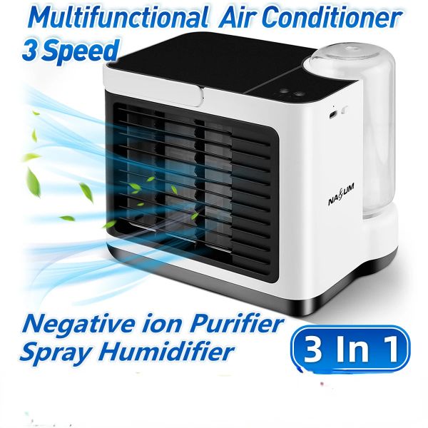 Purificadores Pequeno Ventilador de Ar Condicionado Portátil 3 Velocidades Mini Ar Condicionado Anion Purificador Umidificador Desktop USB Ventilador de Refrigeração de Ar Refrigerador