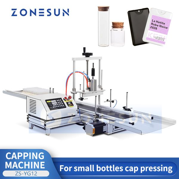 ZONESUN Автоматическая машина для прессования крышек, укупорочная машина для бутылок, карманный укупорочный аппарат для парфюмерии, оборудование для укупорки флаконов ZS-YG12
