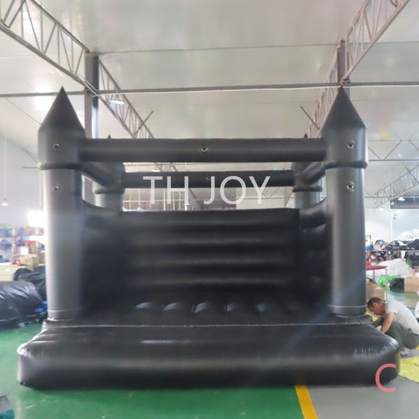 Atacado entrega gratuita atividades ao ar livre 13x13ft preto inflável bouncer halloween bounce house para festa