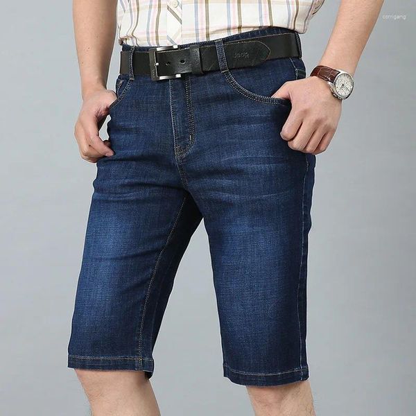 Jeans masculinos verão negócios denim shorts bonito simples calças soltas juventude casual