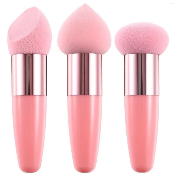 Esponjas de maquiagem 3 Pcs Beauty Pen Esponja com alça Make-up Foundation Blender Powder Puff Brush