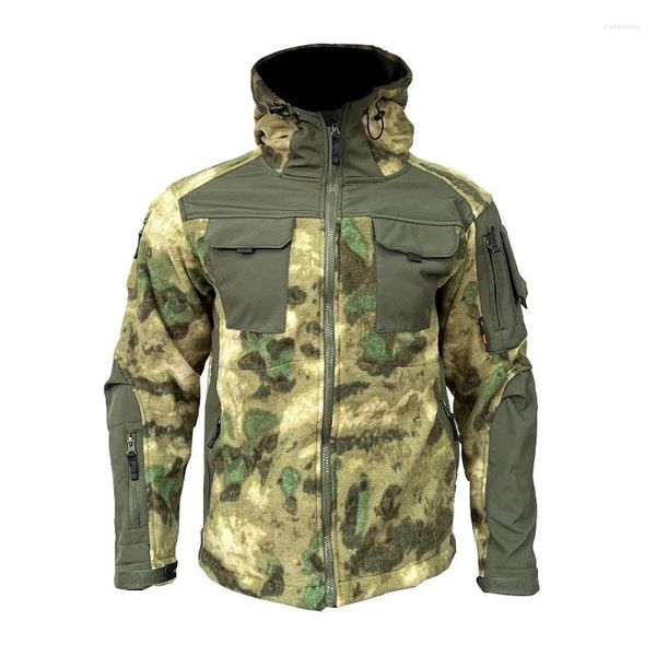 Jaquetas de caça tático velo jaqueta quente arco ao ar livre camo roupas uniforme militar blusão forro softshell casaco carga