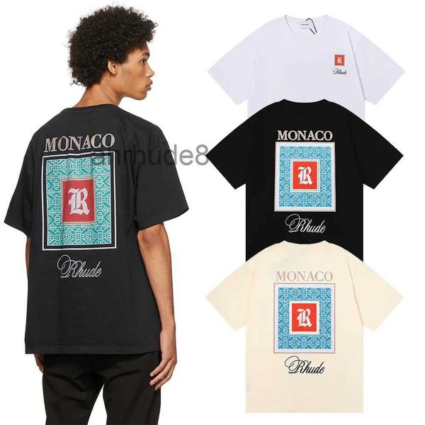 Designer t-shirt Uomo Pantaloncini Modello Estate Manica corta Abbigliamento donna T-shirt grafiche Maglietta Hip Hop Lettera Graffiti Stampa Allentato Rhude Pantaloni causali CPBR