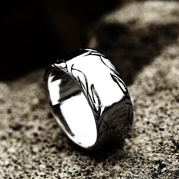 Кольца кластера, стальной солдатский фабричный дизайн, простое кольцо для мужчины, ювелирный подарок, широкая гравировка из нержавеющей стали