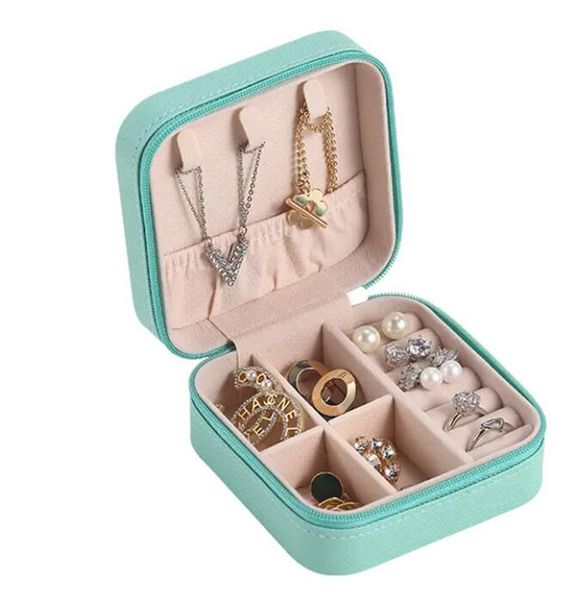 Caixas de jóias novo organizador caixa de armazenamento de exibição meninas portátil viagem brincos colar anel titular caso