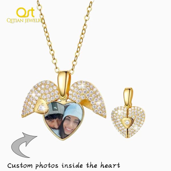 Armbänder Personalisierte Herzfoto Lockerhälfte Halskette für Frauen Custom Muttertag Halskette Gedenkschmuck Familienfoto Foto Weihnachtsgeschenke