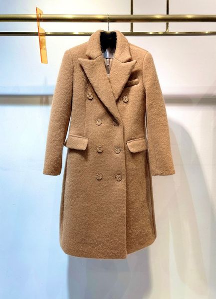 Mulheres senhora longo designer de lã trench coat popular high end preço de atacado casacos 0346