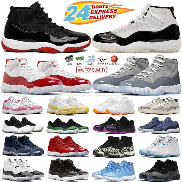 Jumpman 11 Low Cherry 11s Basquetebol Sapatos Cool Grey Criado DMP Gratidão Napolitano Cap e Vestido Midnight Navy Gement Grey Space Jam Homens Mulheres Treinadores Esportes Sapatilhas