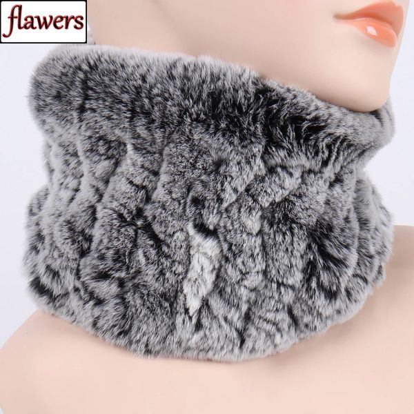 Inverno feminino real rex coelho pele cachecol rex pele de coelho headbands malha natural anel de pele de coelho cachecóis fábrica atacado varejo 240125