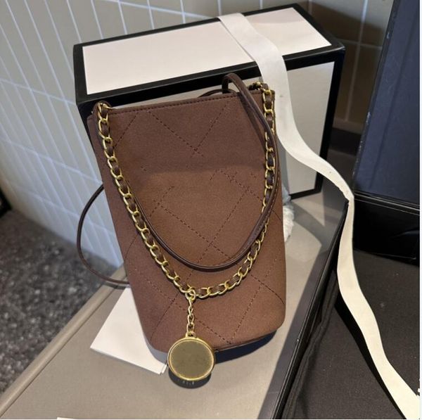 Neue Goldmünze Mini Eimer Bag Draw String Women Mode Shopping Satchels Umhängetaschen Handtaschen Outdoor Messenger Bag Tote Rucksack Brieftasche Luxus -Geldbörse