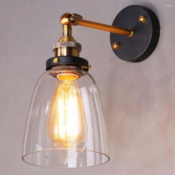 Wandlamp De Eetkamer Versierd Met Glas Licht E27 Armaturen Moderne Slaapkamers Zijn Helder En Transparant Grijs Amber Vintage Lampen