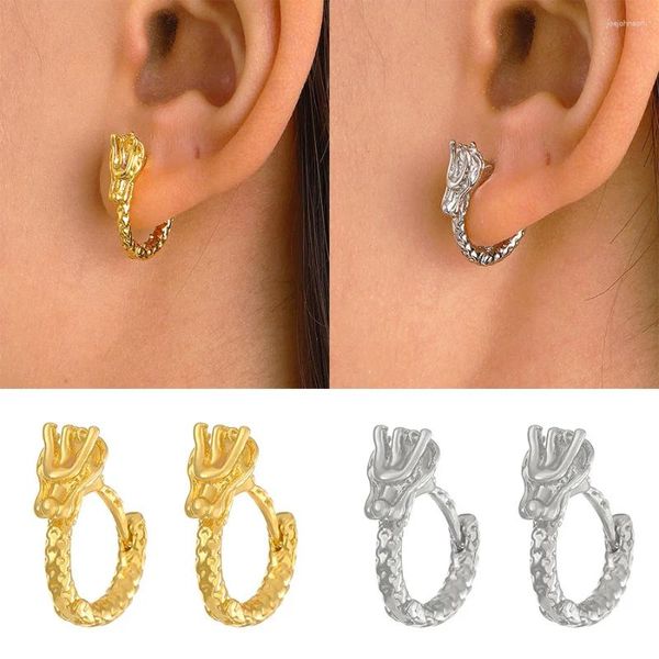 Hoop Ohrringe 2024 Trend Chinesischen Stil Tier Drache Für Frauen Mode Marke Ohr Manschette Piercing Vintage Ohrring Geschenk