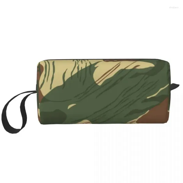 Sacos cosméticos Rhodesian Brush Stroke Camuflagem Saco de Higiene Pessoal Rodésia Guerra Exército Organizador de Maquiagem Lady Beauty Storage Dopp Kit Case Box