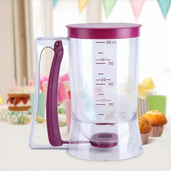 900ml El Bahçesi Dispanser Meyvalı Karıştırıcı Ana Diy Kek Gözleme Çıkarma Pişirme Waffles Hamur Dispenser Cups Cupcakes Pişirme Aletleri Y302O