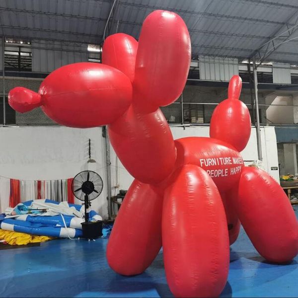 Atacado maravilhoso gigante inflável balão rosa modelo de cachorro com ventilador para decoração e publicidade de parque