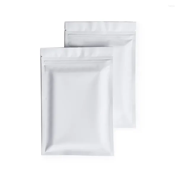 Sacos de armazenamento 4x6 polegadas Matte White Food Grade Flat Folha de Alumínio Saco Selável à Prova de Cheiro Reclosable Café Chá Lanche Pequeno