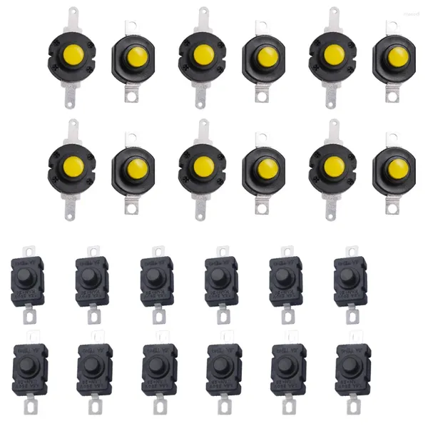 Lanternas tochas 24 pcs interruptor mini para acessórios de tocha on-off substituição travamento botões de energia elétrica auto travamento