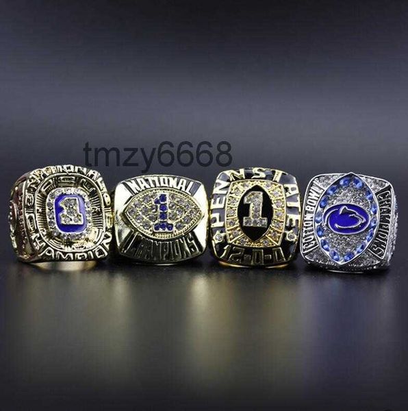 Anéis de cluster 4 pcs Bc Lions Cfl Grey Cup Team Champions Championship Ring com caixa de madeira lembrança homens fã presente pqok