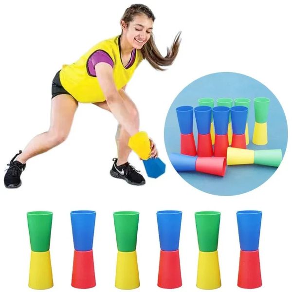 Multi Pessoa Esportes Ao Ar Livre Flip Cup Brinquedos Crianças Jogo Divertido Shuttle Run Agilidade Cone Equipamento de Coordenação Corporal 240123